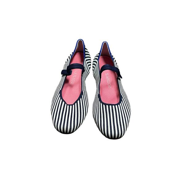 Rothy’s Square Mary Jane Striped Navy Women’s Size‎ 5.5 - Picture 2 of 8